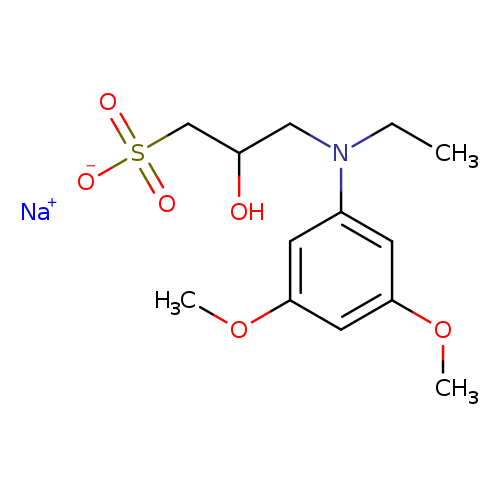 CCN(c1cc(OC)cc(c1)OC)CC(CS(=O)(=O)[O-])O.[Na+]