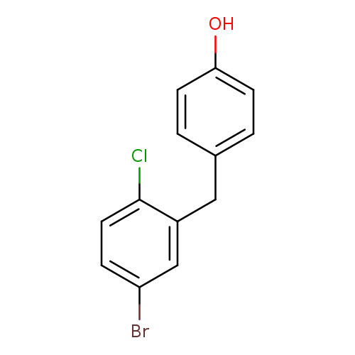 Oc1ccc(cc1)Cc1cc(Br)ccc1Cl