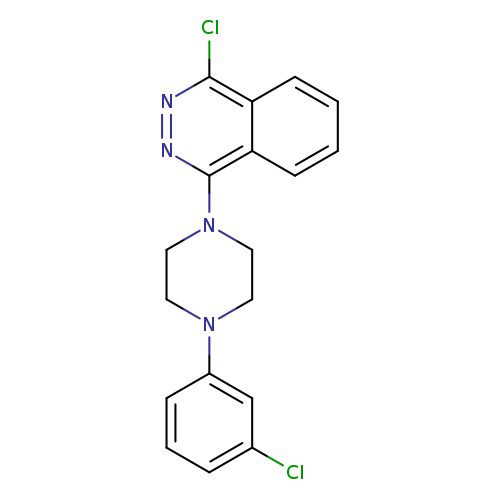 Clc1cccc(c1)N1CCN(CC1)c1nnc(c2c1cccc2)Cl