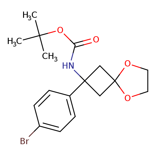 O=C(NC1(CC2(C1)OCCO2)c1ccc(cc1)Br)OC(C)(C)C