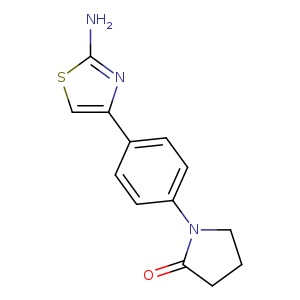 O=C1CCCN1c1ccc(cc1)c1csc(n1)N