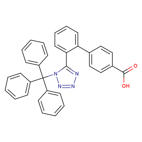 OC(=O)c1ccc(cc1)c1ccccc1c1nnnn1C(c1ccccc1)(c1ccccc1)c1ccccc1