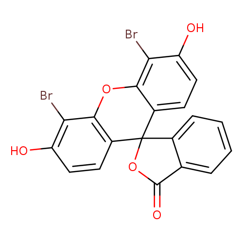 O=C1OC2(c3c1cccc3)c1ccc(c(c1Oc1c2ccc(c1Br)O)Br)O