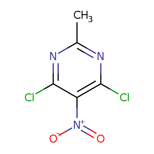 Clc1nc(C)nc(c1[N+](=O)[O-])Cl