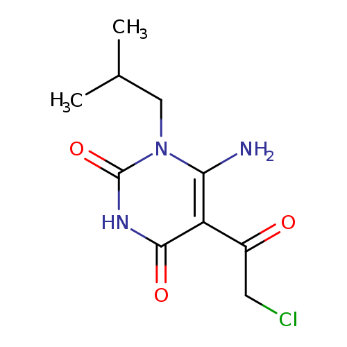 ClCC(=O)c1c(=O)[nH]c(=O)n(c1N)CC(C)C