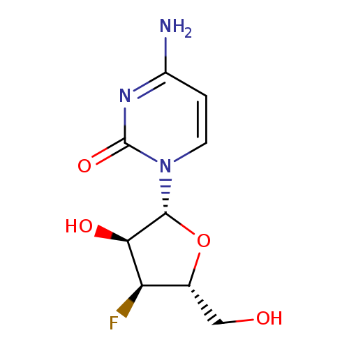 OC[C@H]1O[C@H]([C@@H]([C@@H]1F)O)n1ccc(nc1=O)N