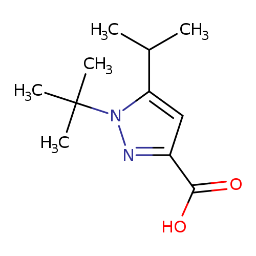 CC(c1cc(nn1C(C)(C)C)C(=O)O)C
