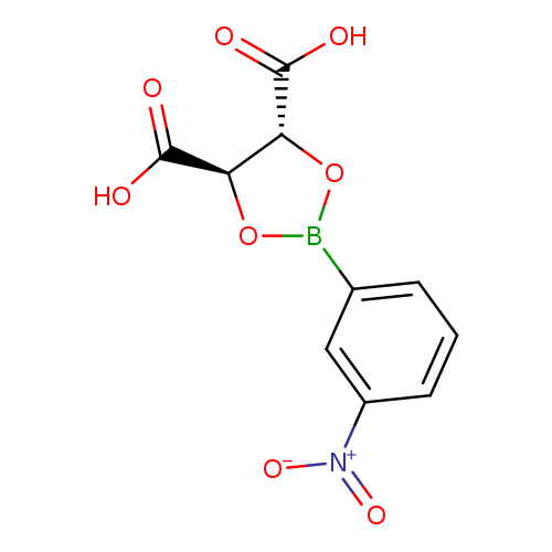 OC(=O)[C@@H]1OB(O[C@H]1C(=O)O)c1cccc(c1)[N+](=O)[O-]