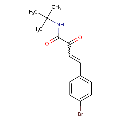 Brc1ccc(cc1)C=CC(=O)C(=O)NC(C)(C)C