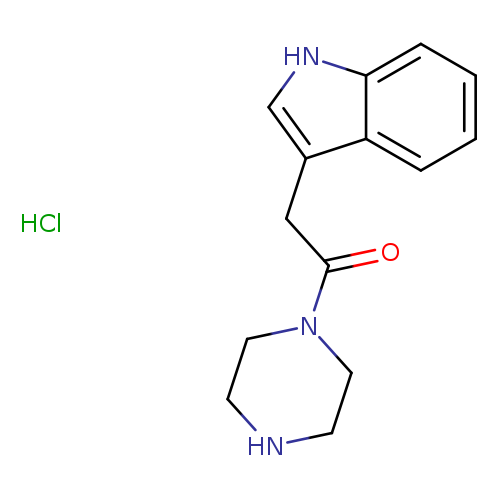 O=C(N1CCNCC1)Cc1c[nH]c2c1cccc2.Cl