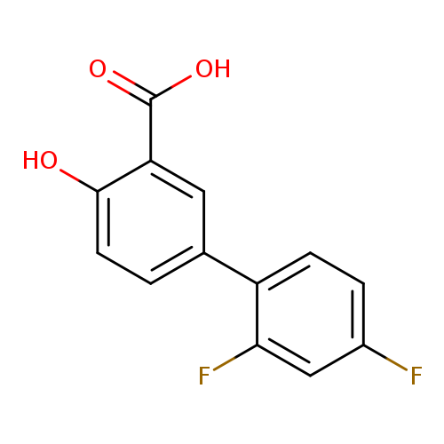 Fc1ccc(c(c1)F)c1ccc(c(c1)C(=O)O)O