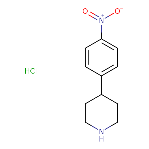 [O-][N+](=O)c1ccc(cc1)C1CCNCC1.Cl