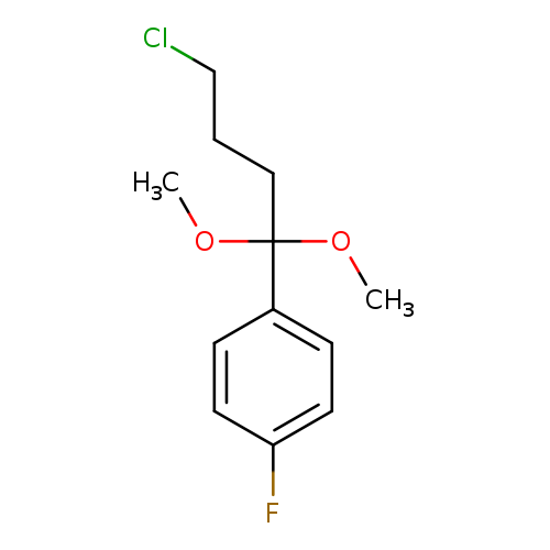 ClCCCC(c1ccc(cc1)F)(OC)OC