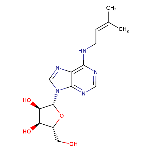 OC[C@H]1O[C@H]([C@@H]([C@@H]1O)O)n1cnc2c1ncnc2NCC=C(C)C