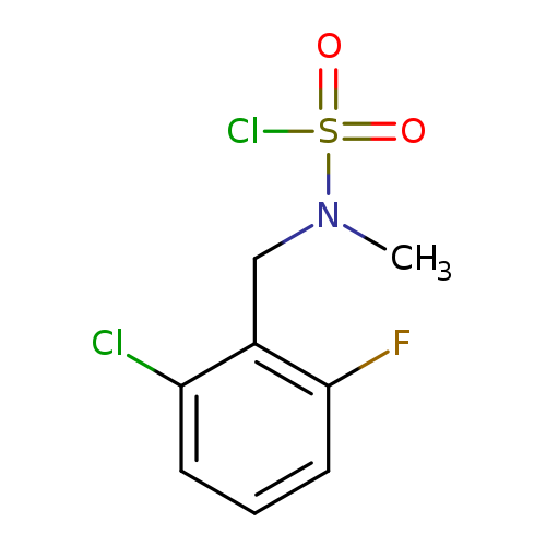 Fc1cccc(c1CN(S(=O)(=O)Cl)C)Cl