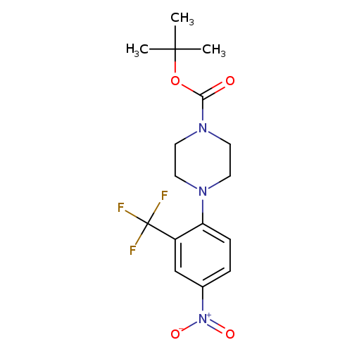 O=C(N1CCN(CC1)c1ccc(cc1C(F)(F)F)[N+](=O)[O-])OC(C)(C)C