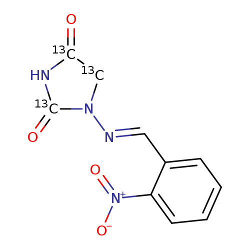 O=[13C]1N[13C](=O)N([13CH2]1)/N=C/c1ccccc1[N+](=O)[O-]