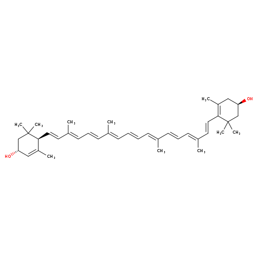 C/C(=CC=CC=C(C=CC=C(C=CC1=C(C)C[C@H](CC1(C)C)O)/C)/C)/C=C/C=C(/C=C/[C@H]1C(=C[C@@H](CC1(C)C)O)C)C
