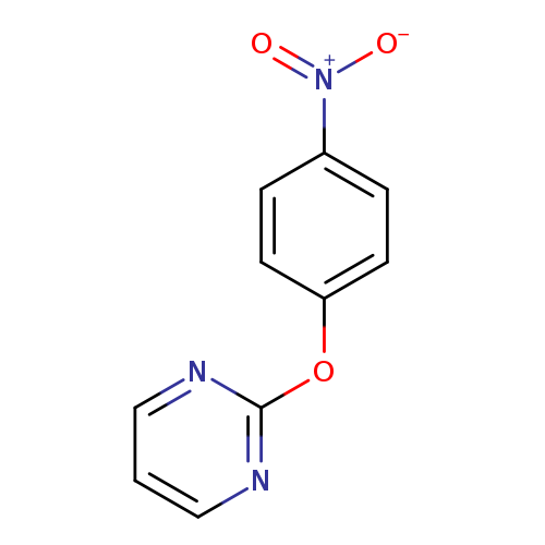 [O-][N+](=O)c1ccc(cc1)Oc1ncccn1