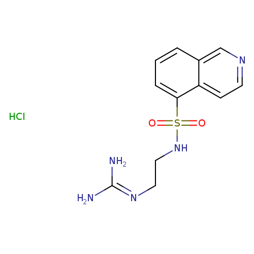 NC(=NCCNS(=O)(=O)c1cccc2c1ccnc2)N.Cl