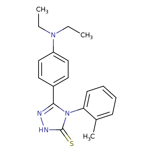 CCN(c1ccc(cc1)c1n[nH]c(=S)n1c1ccccc1C)CC