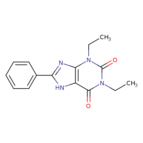 CCn1c2nc([nH]c2c(=O)n(c1=O)CC)c1ccccc1