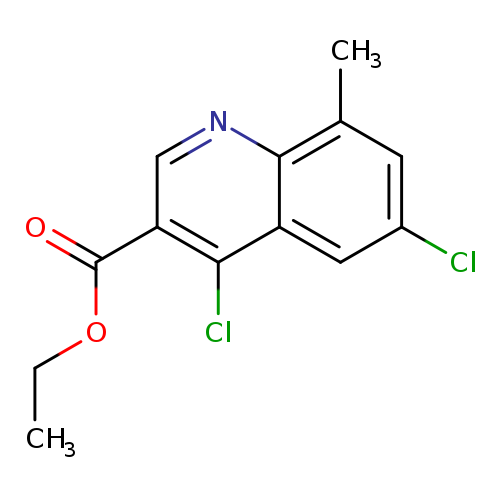 CCOC(=O)c1cnc2c(c1Cl)cc(cc2C)Cl