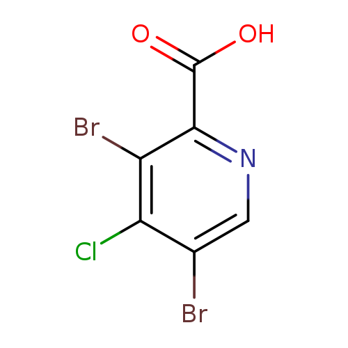 OC(=O)c1ncc(c(c1Br)Cl)Br