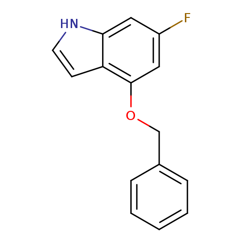 Fc1cc(OCc2ccccc2)c2c(c1)[nH]cc2