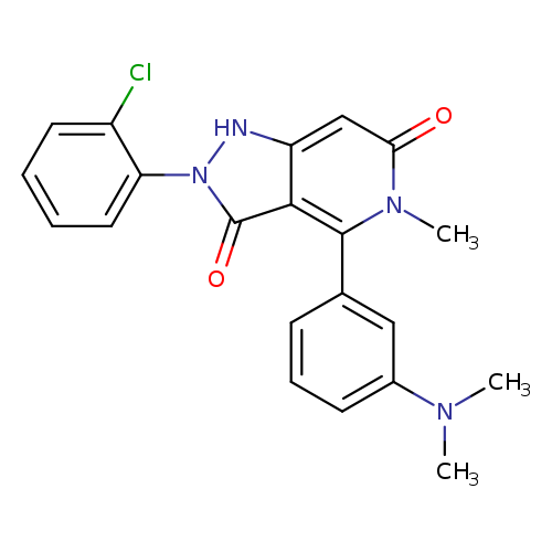 Clc1ccccc1n1[nH]c2c(c1=O)c(c1cccc(c1)N(C)C)n(c(=O)c2)C