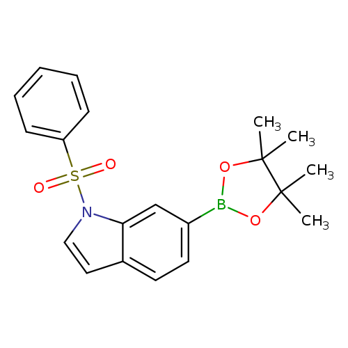 CC1(C)OB(OC1(C)C)c1ccc2c(c1)n(cc2)S(=O)(=O)c1ccccc1