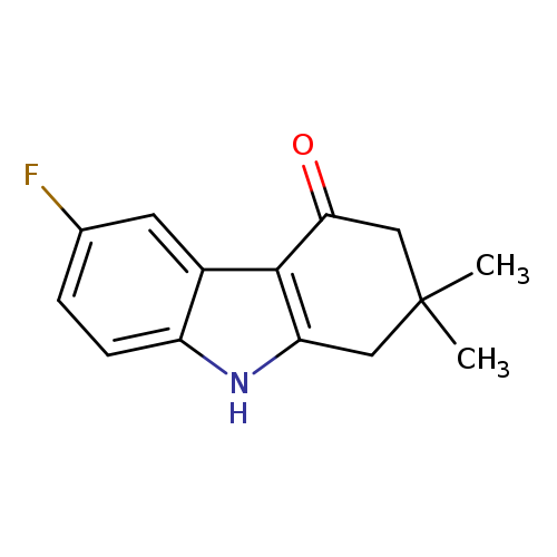 Fc1ccc2c(c1)c1C(=O)CC(Cc1[nH]2)(C)C