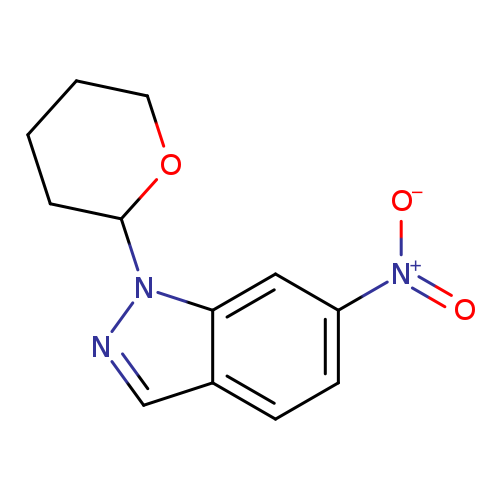 [O-][N+](=O)c1ccc2c(c1)n(nc2)C1CCCCO1