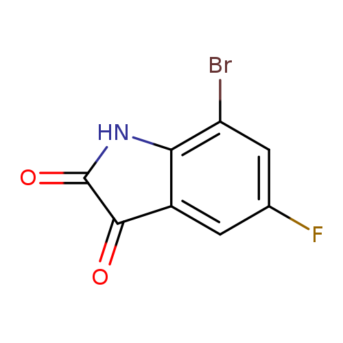 Fc1cc(Br)c2c(c1)C(=O)C(=O)N2