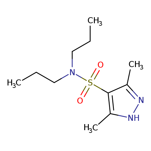 CCCN(S(=O)(=O)c1c(C)n[nH]c1C)CCC