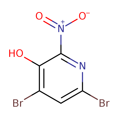 Brc1cc(Br)c(c(n1)[N+](=O)[O-])O