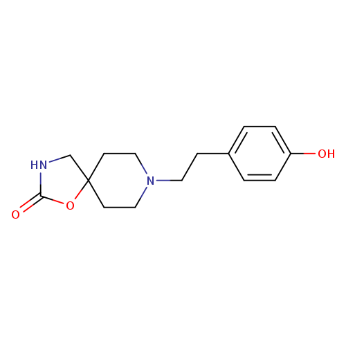 O=C1NCC2(O1)CCN(CC2)CCc1ccc(cc1)O