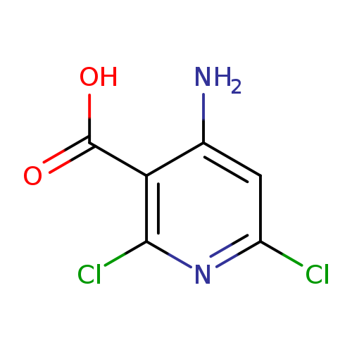 Clc1cc(N)c(c(n1)Cl)C(=O)O