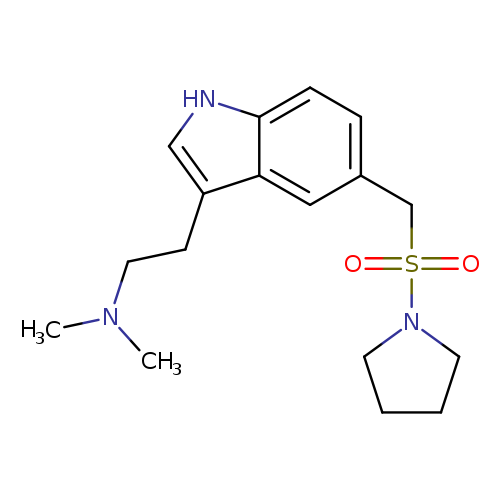 CN(CCc1c[nH]c2c1cc(cc2)CS(=O)(=O)N1CCCC1)C