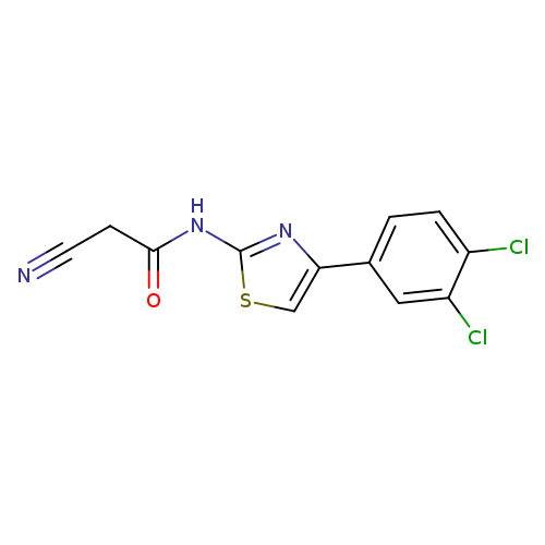 N#CCC(=O)Nc1scc(n1)c1ccc(c(c1)Cl)Cl