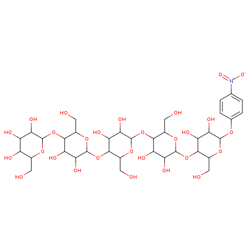 OCC1OC(OC2C(CO)OC(C(C2O)O)Oc2ccc(cc2)[N+](=O)[O-])C(C(C1OC1OC(CO)C(C(C1O)O)OC1OC(CO)C(C(C1O)O)OC1OC(CO)C(C(C1O)O)O)O)O