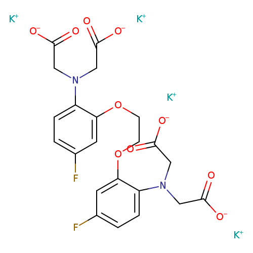 [O-]C(=O)CN(c1ccc(cc1OCCOc1cc(F)ccc1N(CC(=O)[O-])CC(=O)[O-])F)CC(=O)[O-].[K+].[K+].[K+].[K+]