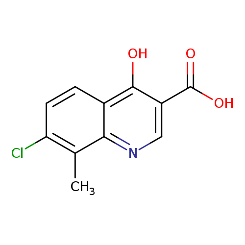 OC(=O)c1cnc2c(c1O)ccc(c2C)Cl
