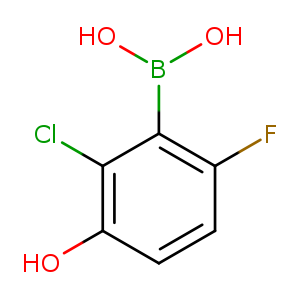 OB(c1c(F)ccc(c1Cl)O)O