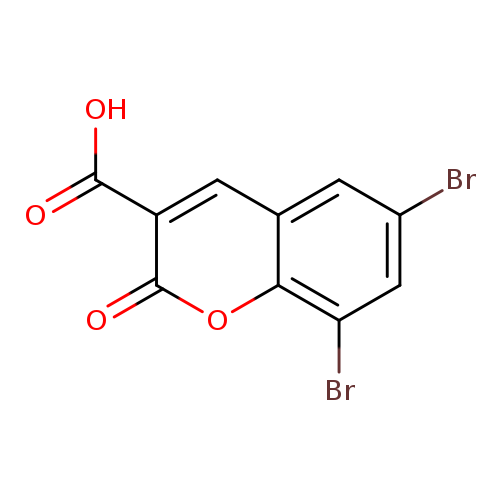 Brc1cc(Br)c2c(c1)cc(c(=O)o2)C(=O)O