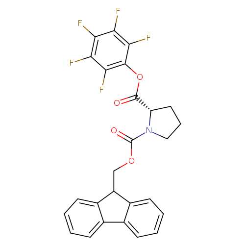 O=C([C@@H]1CCCN1C(=O)OCC1c2ccccc2c2c1cccc2)Oc1c(F)c(F)c(c(c1F)F)F