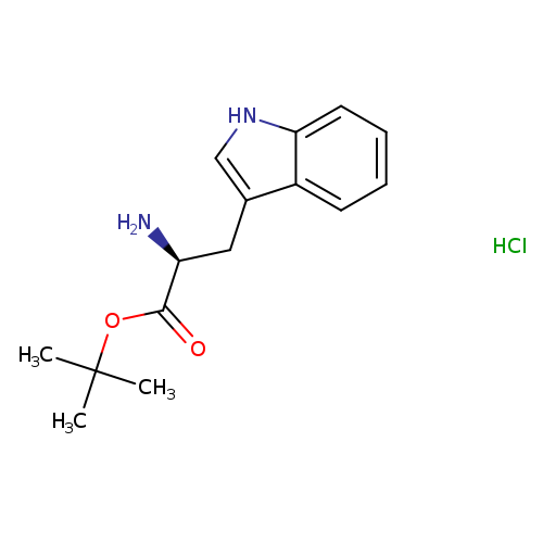 O=C([C@H](Cc1c[nH]c2c1cccc2)N)OC(C)(C)C.Cl