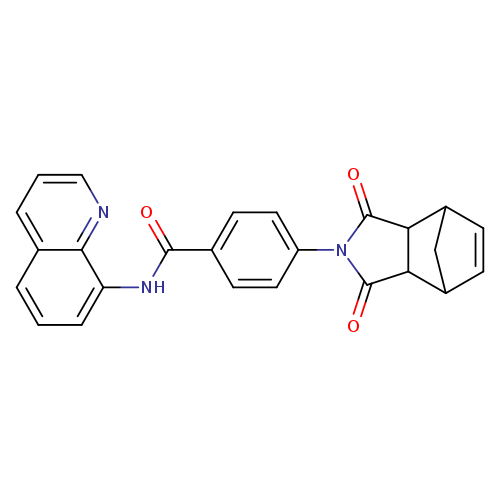O=C1N(c2ccc(cc2)C(=O)Nc2cccc3c2nccc3)C(=O)C2C1C1C=CC2C1