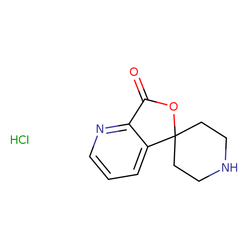 O=C1OC2(c3c1nccc3)CCNCC2.Cl