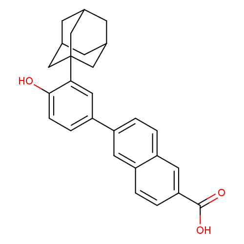 Oc1ccc(cc1C12CC3CC(C2)CC(C1)C3)c1ccc2c(c1)ccc(c2)C(=O)O